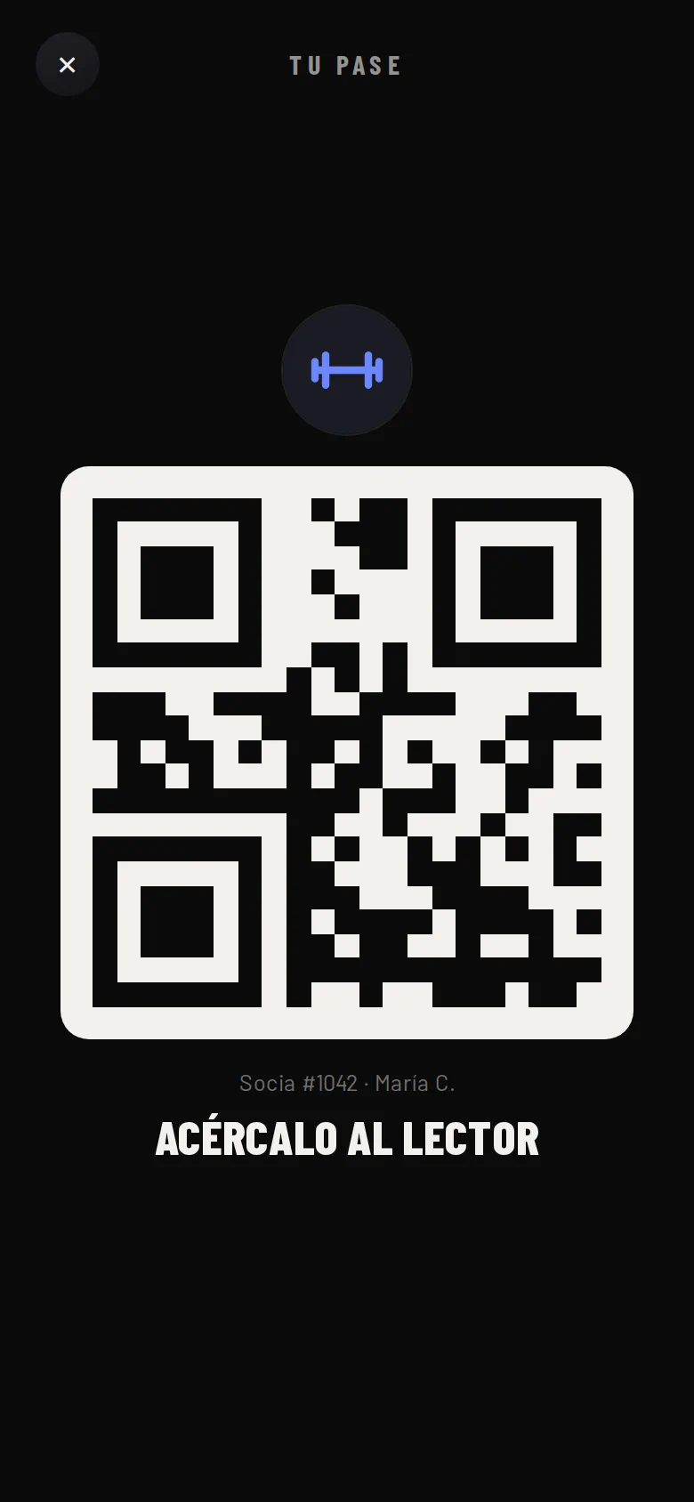 El pase QR para entrar